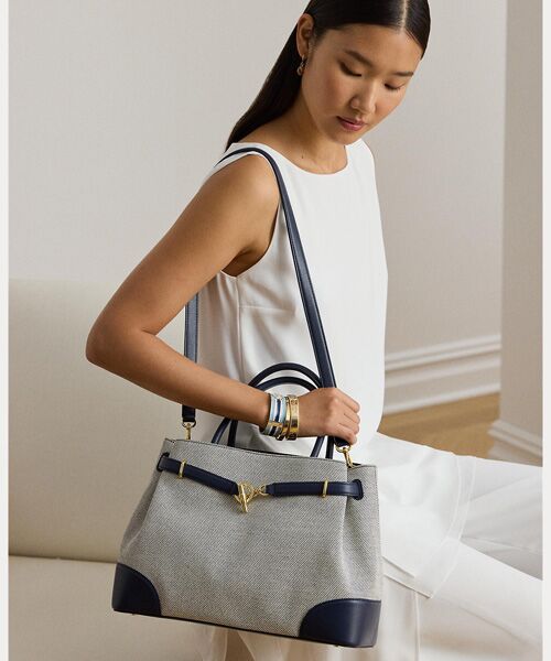 LAUREN RALPH LAUREN / ローレン ラルフ ローレン ショルダーバッグ | クロスダイド キャンバス ラージ Blaike サッチェル | 詳細6