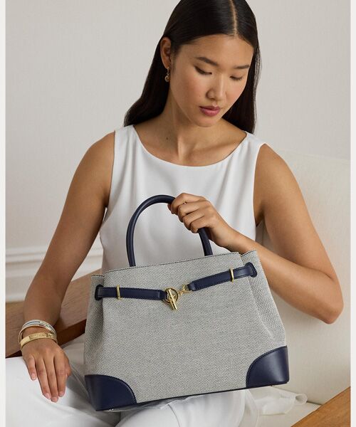 LAUREN RALPH LAUREN / ローレン ラルフ ローレン ショルダーバッグ | クロスダイド キャンバス ラージ Blaike サッチェル | 詳細5