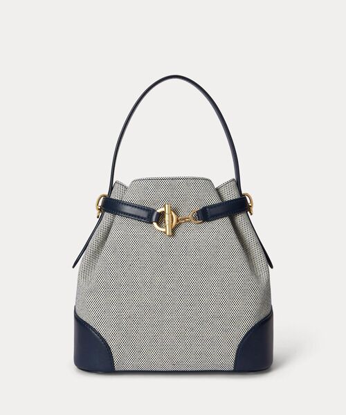 LAUREN RALPH LAUREN / ローレン ラルフ ローレン ショルダーバッグ | キャンバス ミディアム Blaike バケット バッグ（101ナチュラル）