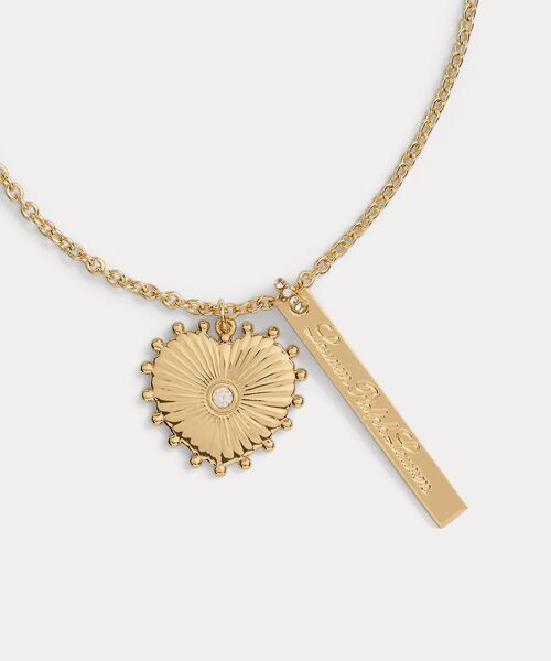 LAUREN RALPH LAUREN / ローレン ラルフ ローレン ネックレス・ペンダント・チョーカー | ゴールドプレーテッド ハート & ロゴ チャーム ネックレス | 詳細1