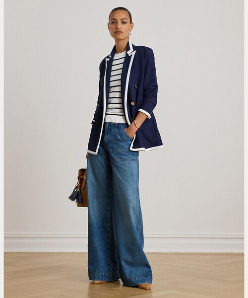 LAUREN RALPH LAUREN / ローレン ラルフ ローレン デニムパンツ | ハイライズ ワイドレッグ ジーンズ(410ネイビー)