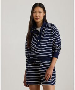 LAUREN RALPH LAUREN / ローレン ラルフ ローレン スウェット | ストライプド フレンチ テリー モックネック スウェットシャツ