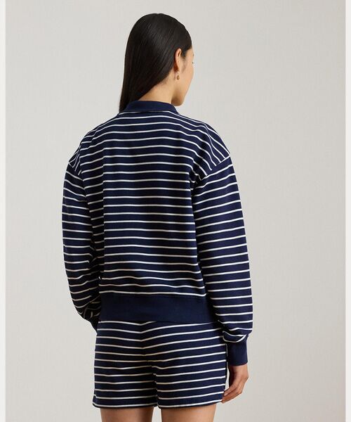 LAUREN RALPH LAUREN / ローレン ラルフ ローレン スウェット | ストライプド フレンチ テリー モックネック スウェットシャツ | 詳細3
