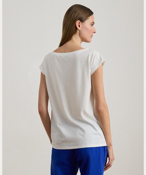 LAUREN RALPH LAUREN / ローレン ラルフ ローレン Tシャツ | グラフィック コットンモダール ジャージー Tシャツ | 詳細3