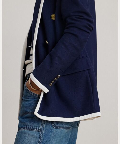 LAUREN RALPH LAUREN / ローレン ラルフ ローレン テーラードジャケット | ツートーン ダブルブレステッド ピケ ブレザー | 詳細5