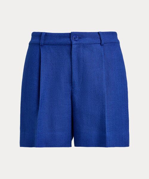LAUREN RALPH LAUREN / ローレン ラルフ ローレン ショート・ハーフ・半端丈パンツ | プリーテッド リネンコットン ヘリンボーン ショートパンツ | 詳細1