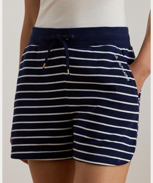 LAUREN RALPH LAUREN / ローレン ラルフ ローレン ショート・ハーフ・半端丈パンツ | ストライプド フレンチ テリー ドローコード ショートパンツ | 詳細4