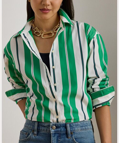 LAUREN RALPH LAUREN / ローレン ラルフ ローレン シャツ・ブラウス | リラックス フィット ストライプド ブロードクロス シャツ | 詳細4