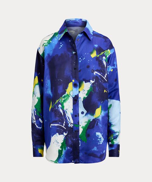 LAUREN RALPH LAUREN / ローレン ラルフ ローレン シャツ・ブラウス | リラックス フィット アブストラクトプリント クレープ シャツ | 詳細1