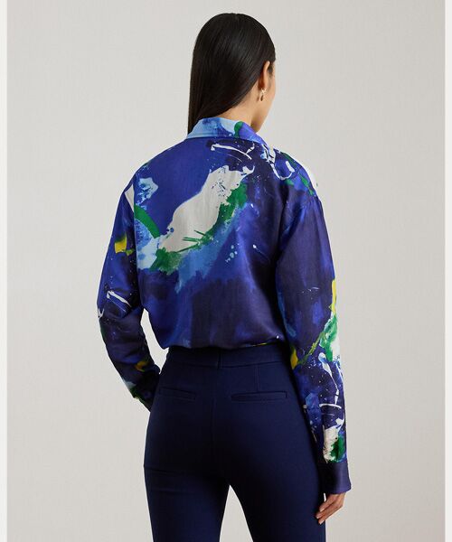 LAUREN RALPH LAUREN / ローレン ラルフ ローレン シャツ・ブラウス | リラックス フィット アブストラクトプリント クレープ シャツ | 詳細3