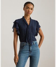 LAUREN RALPH LAUREN / ローレン ラルフ ローレン シャツ・ブラウス | ポルカドット ジョーゼット タイネック ブラウス