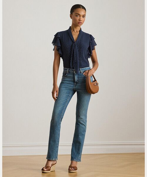 LAUREN RALPH LAUREN / ローレン ラルフ ローレン シャツ・ブラウス | ポルカドット ジョーゼット タイネック ブラウス | 詳細2