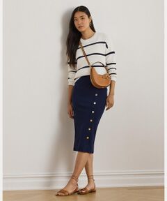 LAUREN RALPH LAUREN / ローレン ラルフ ローレン ロング・マキシ丈スカート | ボタントリム リブニット ペンシル スカート