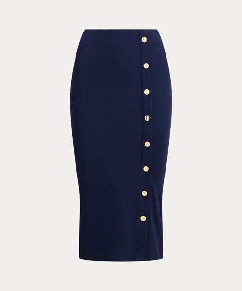 LAUREN RALPH LAUREN / ローレン ラルフ ローレン ロング・マキシ丈スカート | ボタントリム リブニット ペンシル スカート | 詳細1