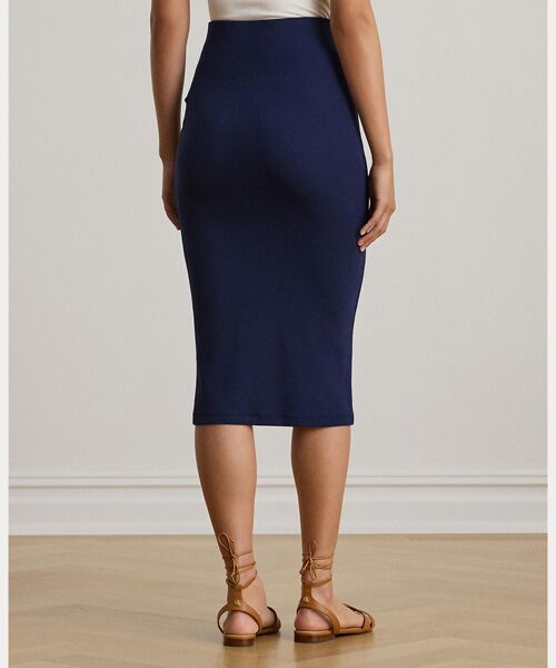 LAUREN RALPH LAUREN / ローレン ラルフ ローレン ロング・マキシ丈スカート | ボタントリム リブニット ペンシル スカート | 詳細3