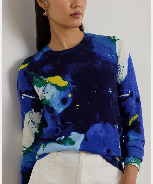 LAUREN RALPH LAUREN / ローレン ラルフ ローレン ニット・セーター | アブストラクトモチーフ コットンブレンド セーター | 詳細4