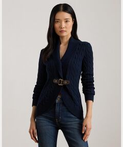 LAUREN RALPH LAUREN / ローレン ラルフ ローレン カーディガン・ボレロ | バックルトリム ケーブル ショールカラー カーディガン