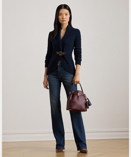 LAUREN RALPH LAUREN / ローレン ラルフ ローレン カーディガン・ボレロ | バックルトリム ケーブル ショールカラー カーディガン | 詳細2