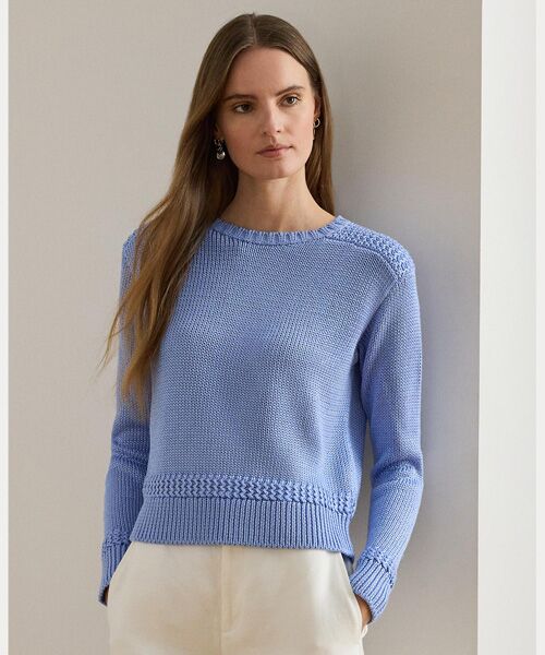 LAUREN RALPH LAUREN / ローレン ラルフ ローレン ニット・セーター | コットンブレンド クルーネック セーター（400ブルー）