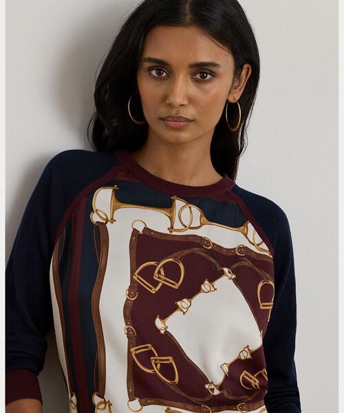 LAUREN RALPH LAUREN / ローレン ラルフ ローレン ニット・セーター | エクエステリアンプリント コットンブレンド セーター | 詳細4