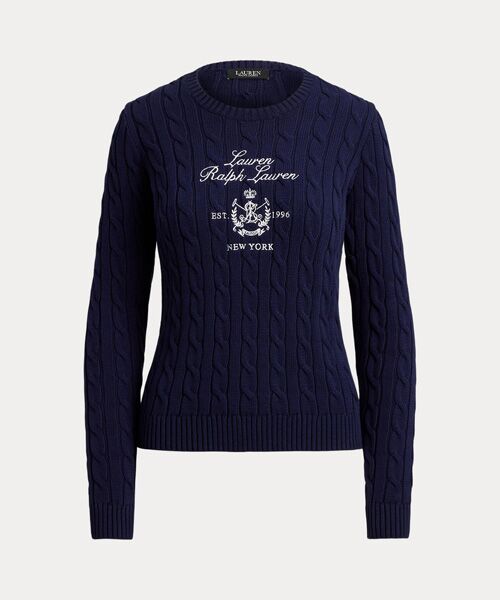 LAUREN RALPH LAUREN / ローレン ラルフ ローレン ニット・セーター | エンブロイダリークレスト ケーブルニット セーター | 詳細1