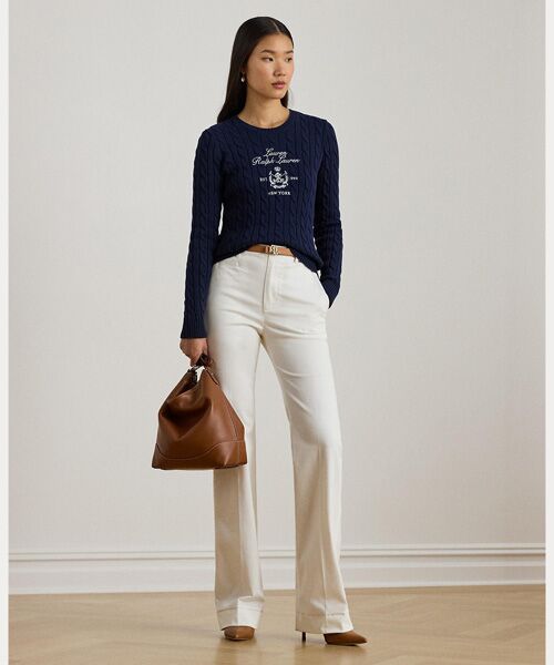 LAUREN RALPH LAUREN / ローレン ラルフ ローレン ニット・セーター | エンブロイダリークレスト ケーブルニット セーター | 詳細2