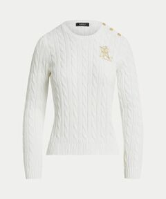 LAUREN RALPH LAUREN / ローレン ラルフ ローレン ニット・セーター | ボタントリム ケーブルニット コットン セーター