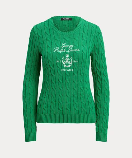 LAUREN RALPH LAUREN / ローレン ラルフ ローレン ニット・セーター | エンブロイダリークレスト ケーブルニット セーター | 詳細1