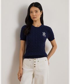 LAUREN RALPH LAUREN / ローレン ラルフ ローレン ニット・セーター | ケーブルニット コットン ショートスリーブ セーター