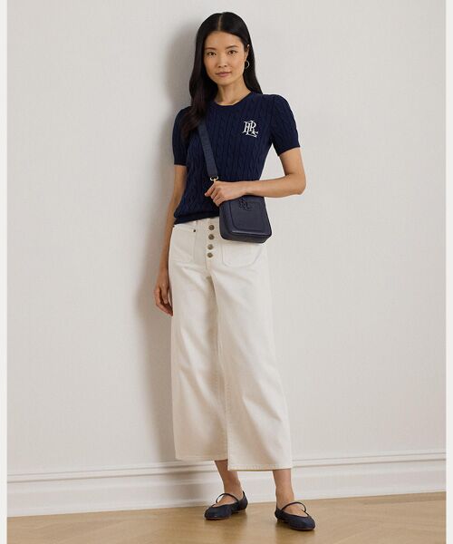 LAUREN RALPH LAUREN / ローレン ラルフ ローレン ニット・セーター | ケーブルニット コットン ショートスリーブ セーター | 詳細2