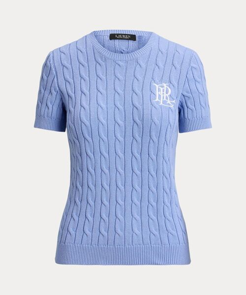 LAUREN RALPH LAUREN / ローレン ラルフ ローレン ニット・セーター | ケーブルニット コットン ショートスリーブ セーター | 詳細1