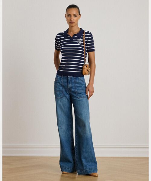 LAUREN RALPH LAUREN / ローレン ラルフ ローレン ニット・セーター | ストライプド コットンブレンド ポロ セーター | 詳細2