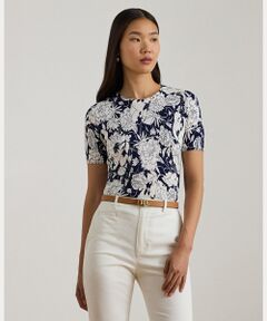 LAUREN RALPH LAUREN / ローレン ラルフ ローレン ニット・セーター | フローラル コットンブレンド ショートスリーブ セーター