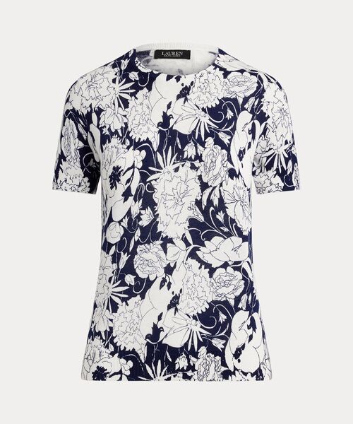 LAUREN RALPH LAUREN / ローレン ラルフ ローレン ニット・セーター | フローラル コットンブレンド ショートスリーブ セーター | 詳細1