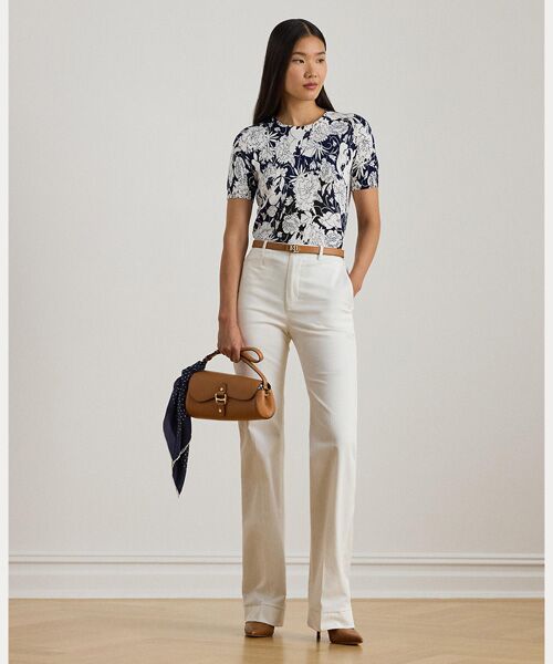 LAUREN RALPH LAUREN / ローレン ラルフ ローレン ニット・セーター | フローラル コットンブレンド ショートスリーブ セーター | 詳細2