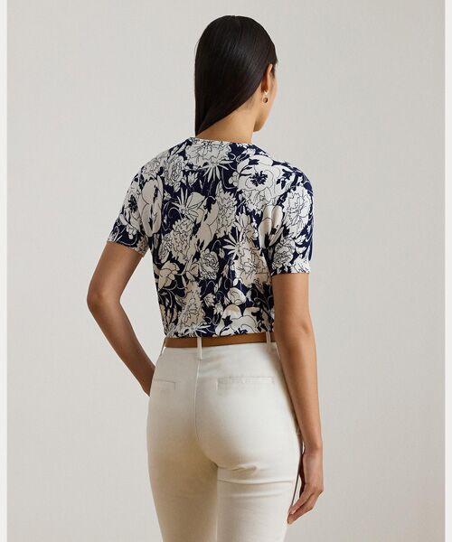 LAUREN RALPH LAUREN / ローレン ラルフ ローレン ニット・セーター | フローラル コットンブレンド ショートスリーブ セーター | 詳細3