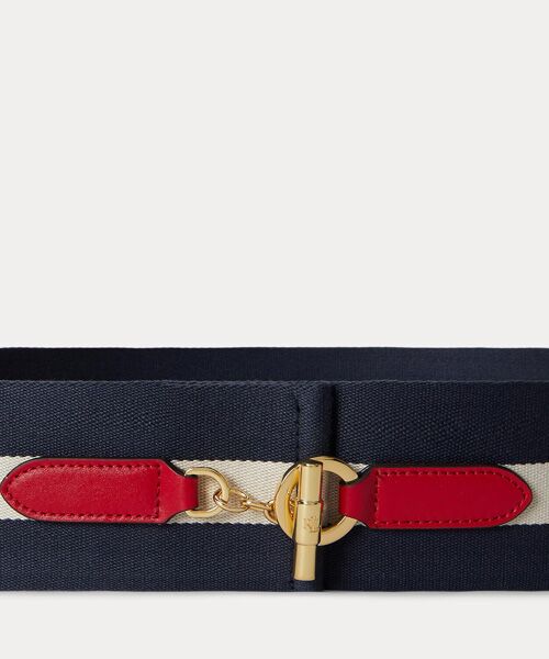 LAUREN RALPH LAUREN / ローレン ラルフ ローレン ベルト・サスペンダー | ストライプド ウェブド トグル ワイド ベルト | 詳細1