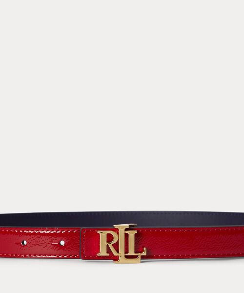 LAUREN RALPH LAUREN / ローレン ラルフ ローレン ベルト・サスペンダー | ロゴ リバーシブル パテント スキニー ベルト | 詳細2