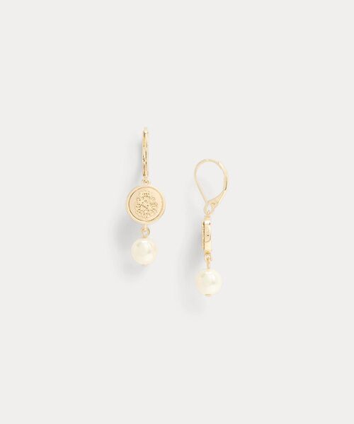 LAUREN RALPH LAUREN / ローレン ラルフ ローレン ピアス・イヤリング | クレスト & フェイクパール ドロップピアス | 詳細1