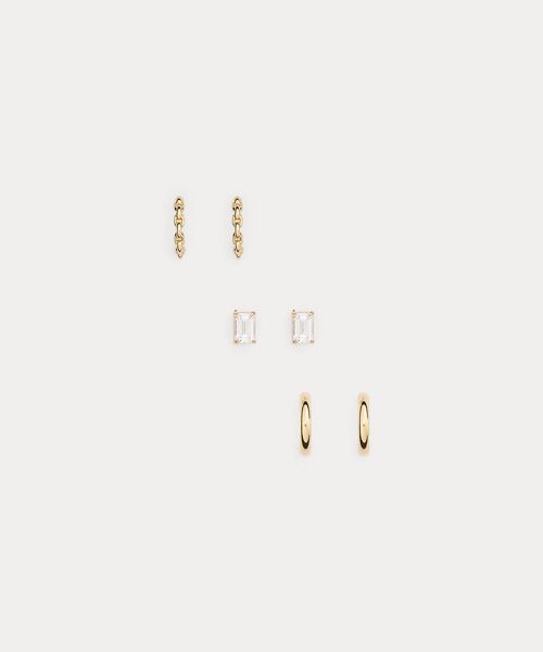 LAUREN RALPH LAUREN / ローレン ラルフ ローレン ピアス・イヤリング | ゴールドプレーテッド ストーン & フープ ピアス セット（710イエロー）