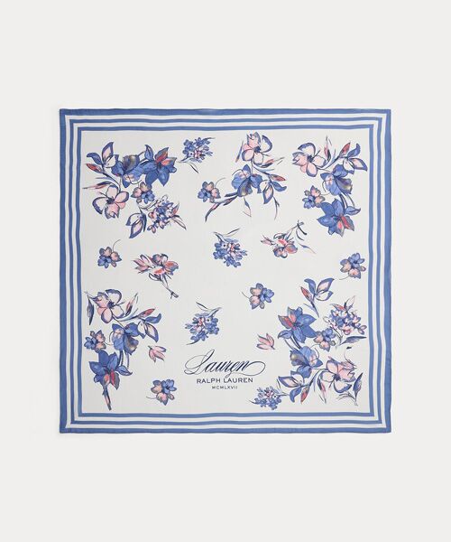 LAUREN RALPH LAUREN / ローレン ラルフ ローレン バンダナ・スカーフ | ロゴ フローラル シルク スクエア スカーフ | 詳細1