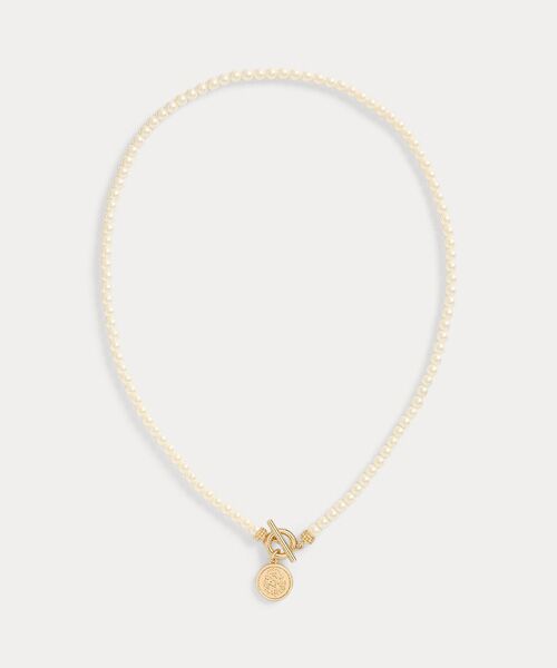LAUREN RALPH LAUREN / ローレン ラルフ ローレン ネックレス・ペンダント・チョーカー | フェイクパール & クレスト ペンダント ネックレス（710イエロー）