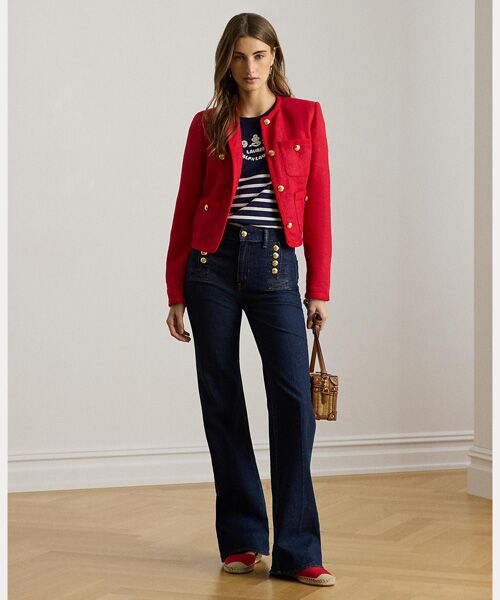 LAUREN RALPH LAUREN / ローレン ラルフ ローレン デニムパンツ | ハイライズ フレア セーラー ジーンズ（400ブルー）