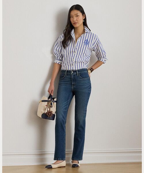 LAUREN RALPH LAUREN / ローレン ラルフ ローレン デニムパンツ | ハイライズ ストレート アンクル ジーンズ（400ブルー）