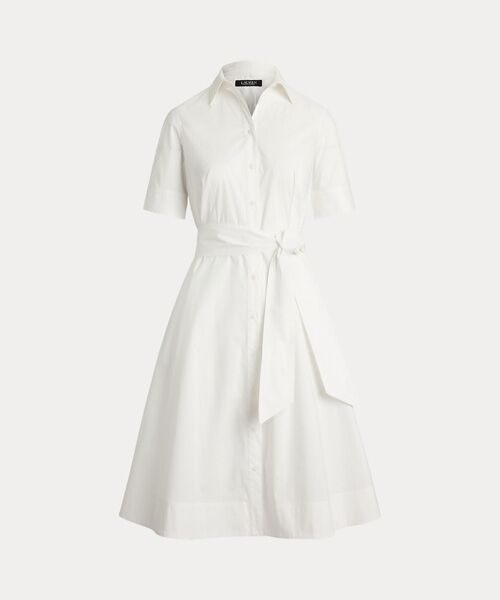 LAUREN RALPH LAUREN / ローレン ラルフ ローレン ミニ丈・ひざ丈ワンピース | コットンブレンド シャツドレス | 詳細1