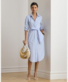 LAUREN RALPH LAUREN / ローレン ラルフ ローレン ミニ丈・ひざ丈ワンピース | エンドオンエンド コットン シャツドレス