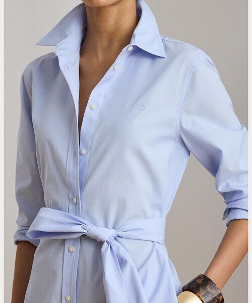 LAUREN RALPH LAUREN / ローレン ラルフ ローレン ミニ丈・ひざ丈ワンピース | エンドオンエンド コットン シャツドレス | 詳細4