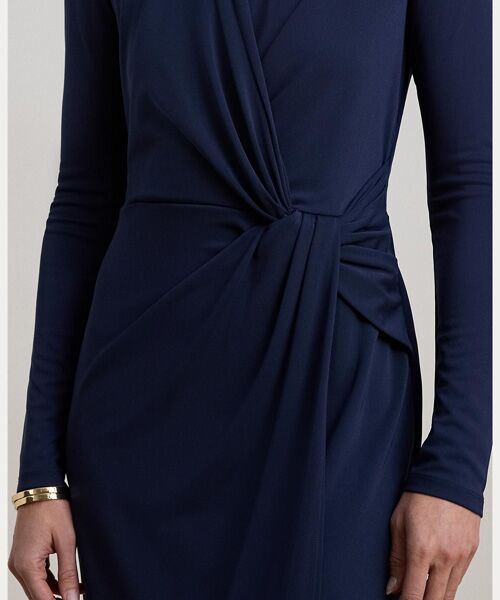 LAUREN RALPH LAUREN / ローレン ラルフ ローレン ミニ丈・ひざ丈ワンピース | ツイストフロント ジャージー サープリス ドレス | 詳細4