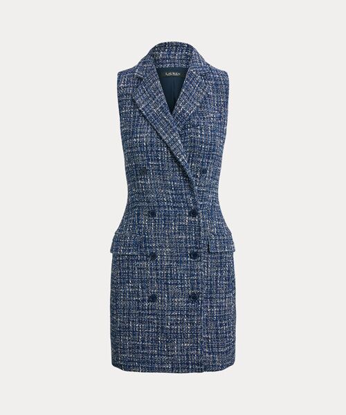 LAUREN RALPH LAUREN / ローレン ラルフ ローレン ミニ丈・ひざ丈ワンピース | ダブルブレステッド ブークレ スリーブレス ドレス | 詳細1