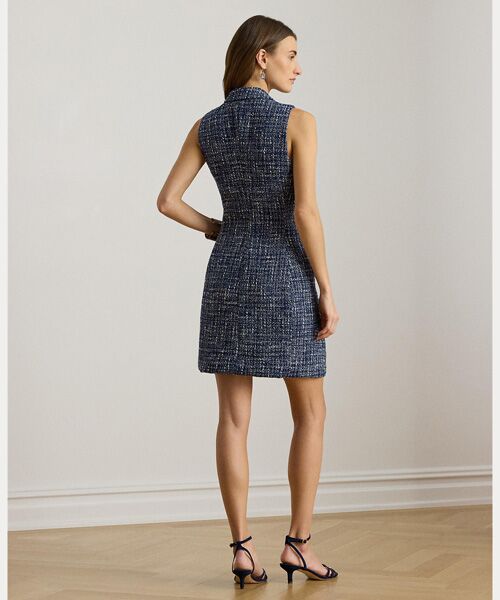 LAUREN RALPH LAUREN / ローレン ラルフ ローレン ミニ丈・ひざ丈ワンピース | ダブルブレステッド ブークレ スリーブレス ドレス | 詳細3